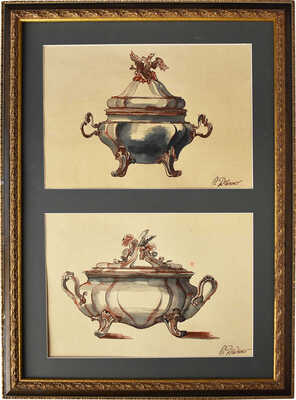 Дейнеко Ольга Константиновна. Лот из двух рисунков с посудой